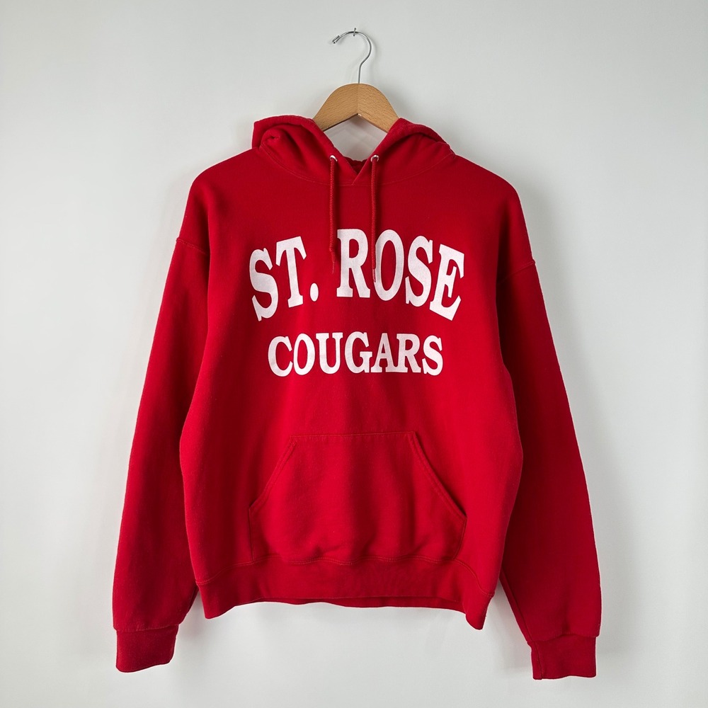 ST ROSE COUGARS Red Hoodie Sweatshirt Pullover Fleece Jerzees Mens M